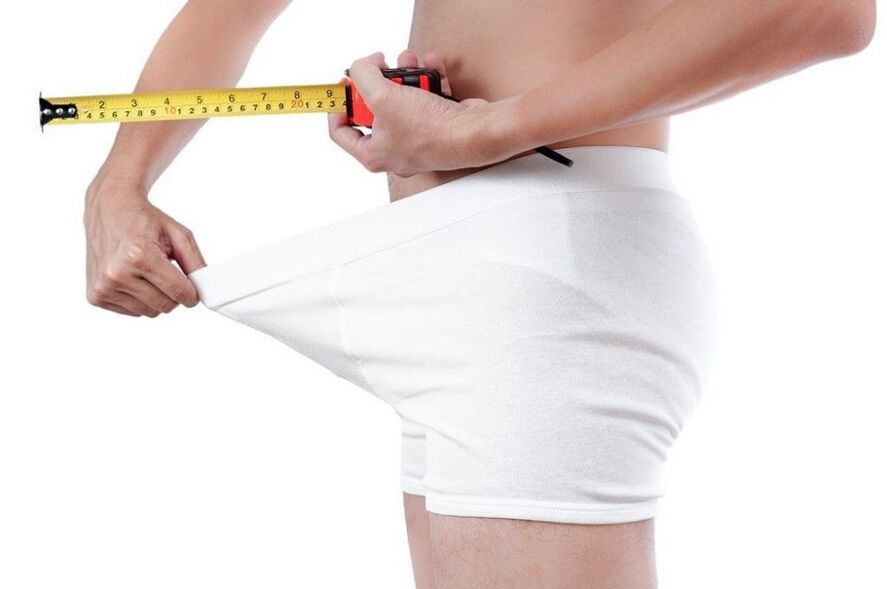 Measurement of the penis before the enlargement exercise